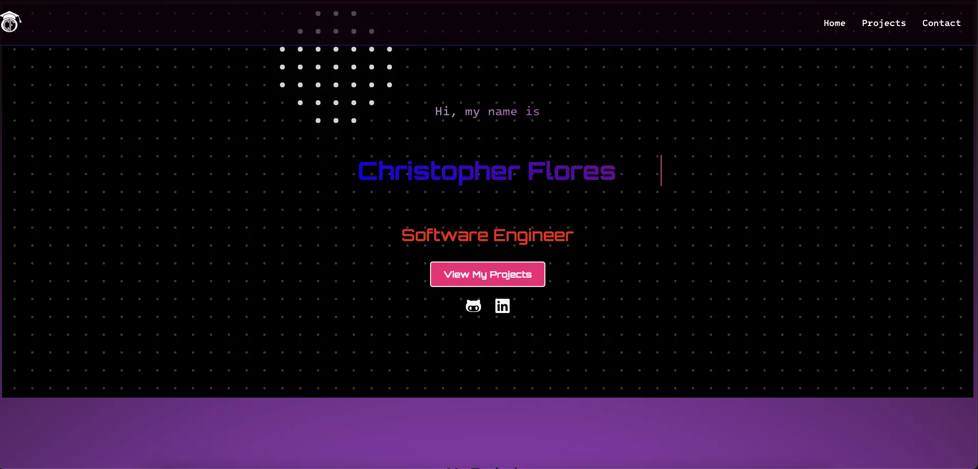 Developer portfolio live website preview