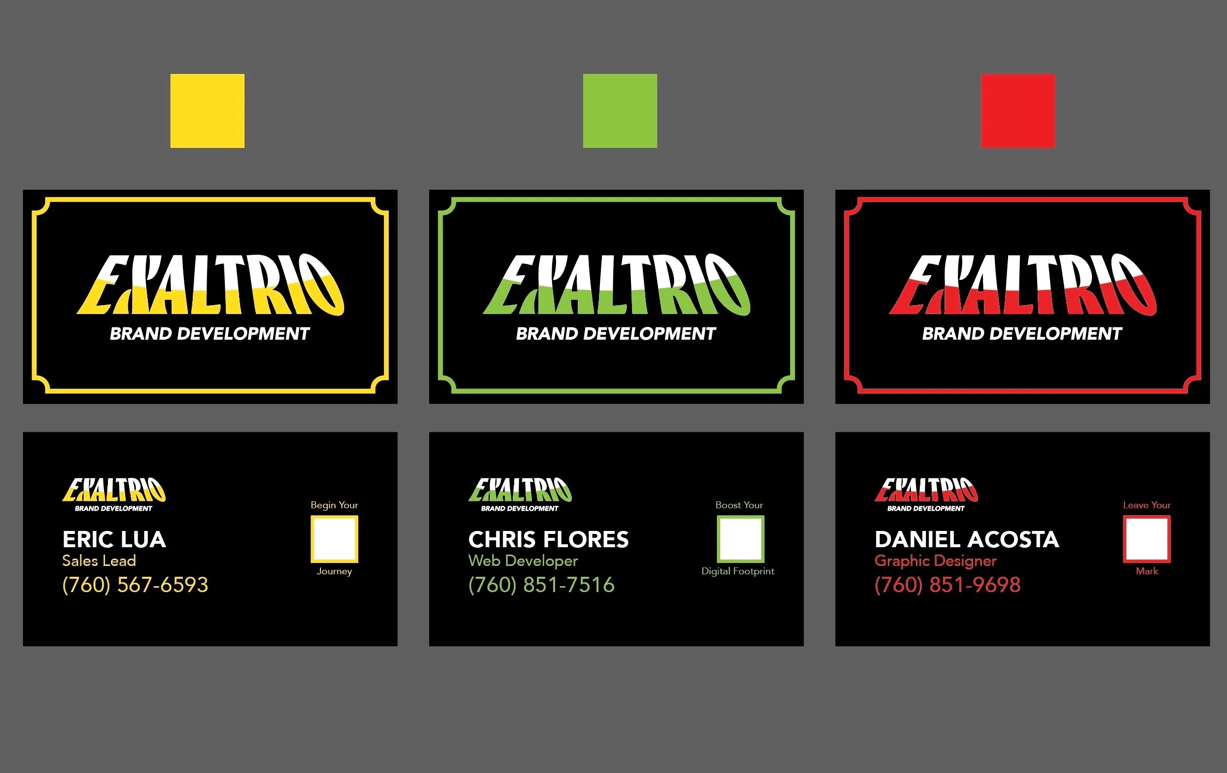 Exaltrio business card sample