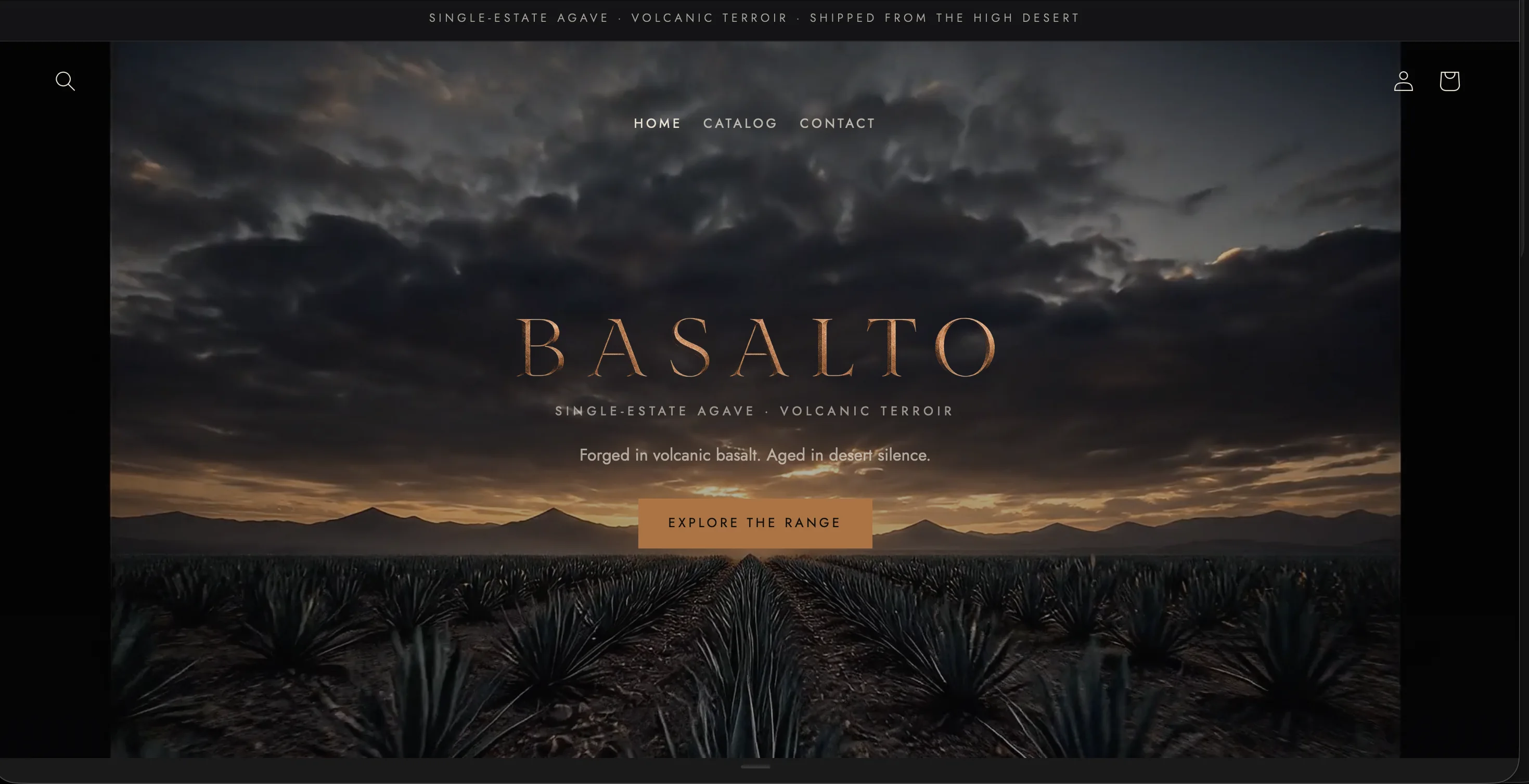 Basalto tequila Shopify theme hero preview