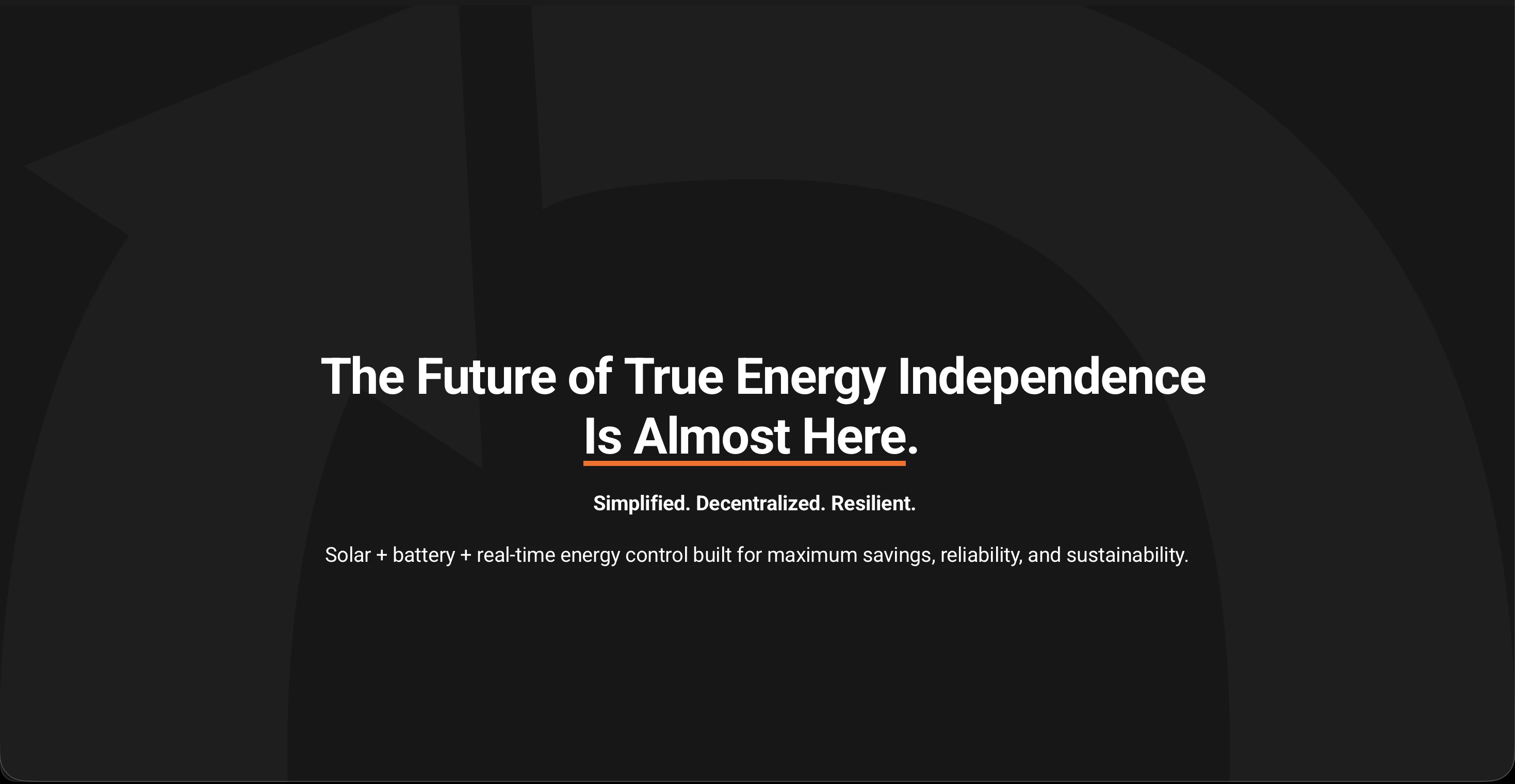 Mycrogrid original homepage hero with the future of energy independence manifesto