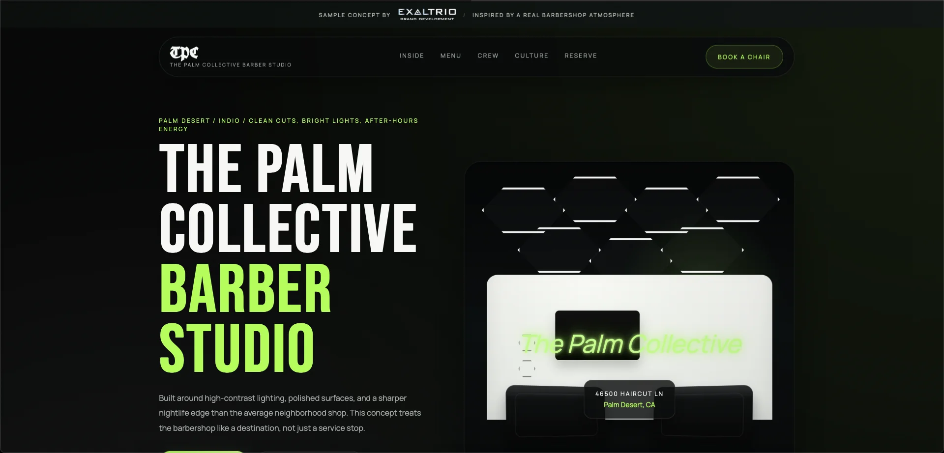Barbershop concept sample site preview